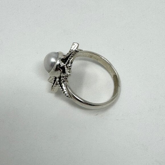 Sterling Silver Starburst Moonstone Ring - Picture 3 of 5